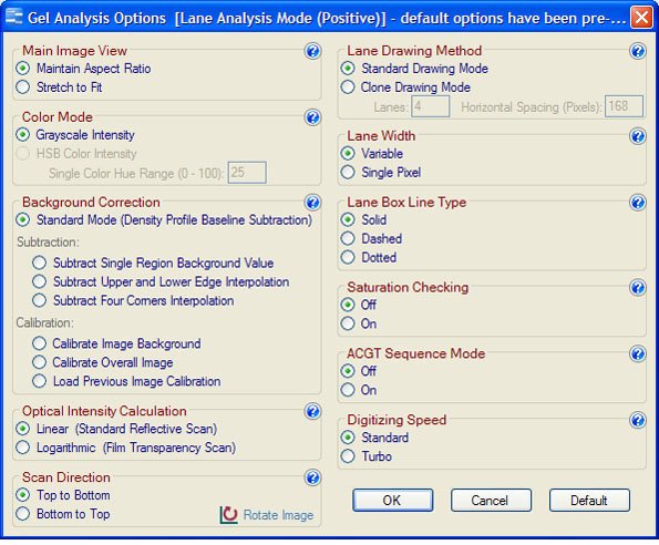 Figure 3. Select the Gel Setup Options.